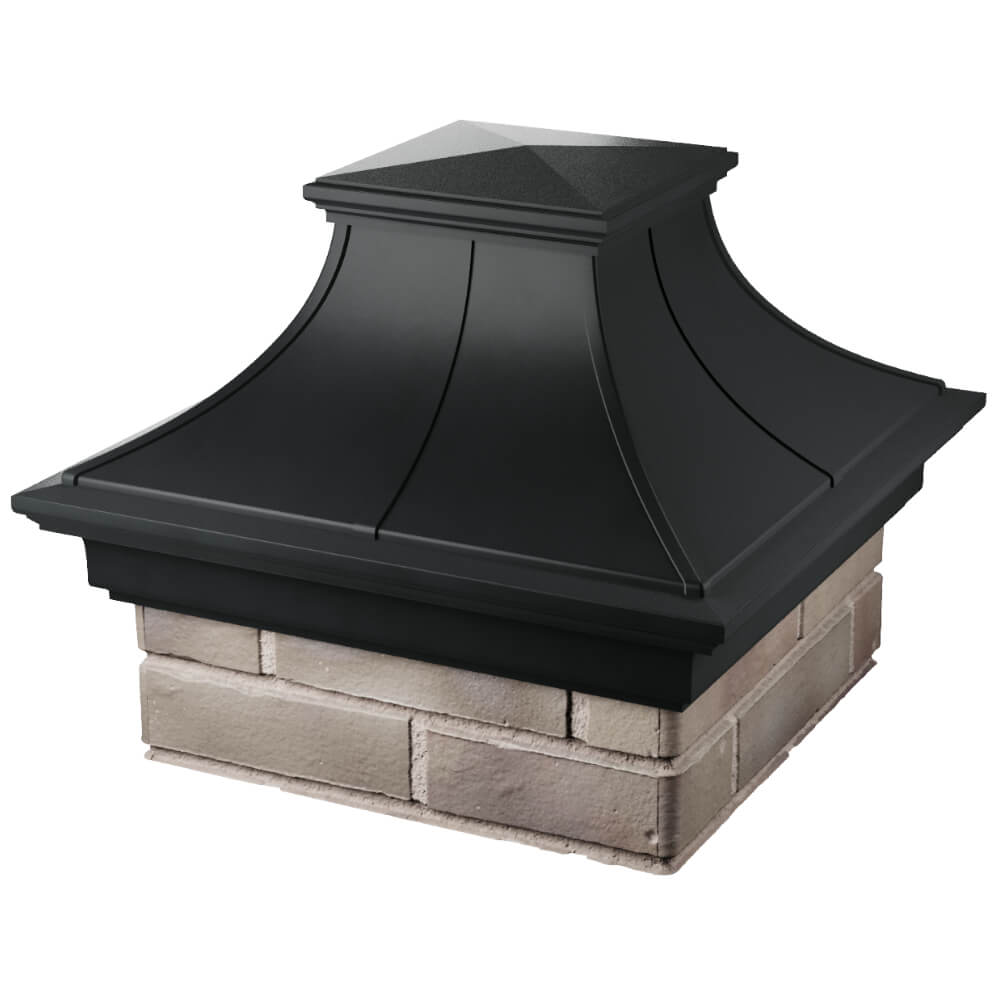 Колпак Zking Монблан Премиум Черный на столб 1.5х1.5 кирпича (385х385мм) в Подольске фото