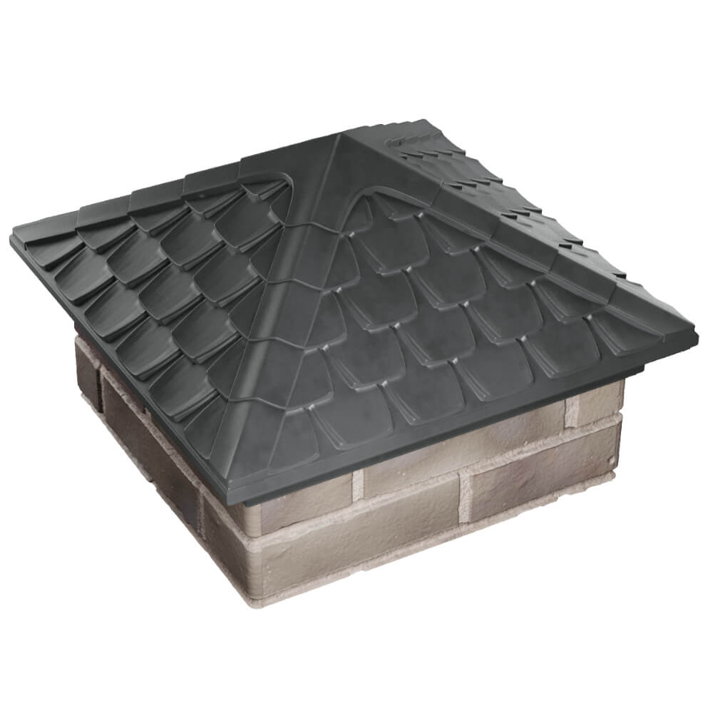 Колпак Zking Эльбрус Серый на столб 1.5х1.5 кирпича (385х385мм) в Подольске фото