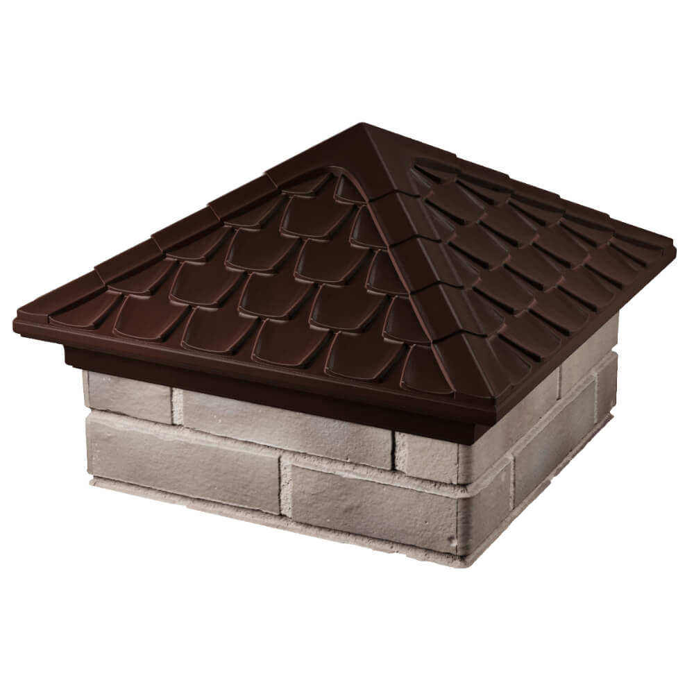 Колпак Zking Эльбрус Коричневый на столб 1.5х1.5 кирпича (385х385мм) в Подольске фото