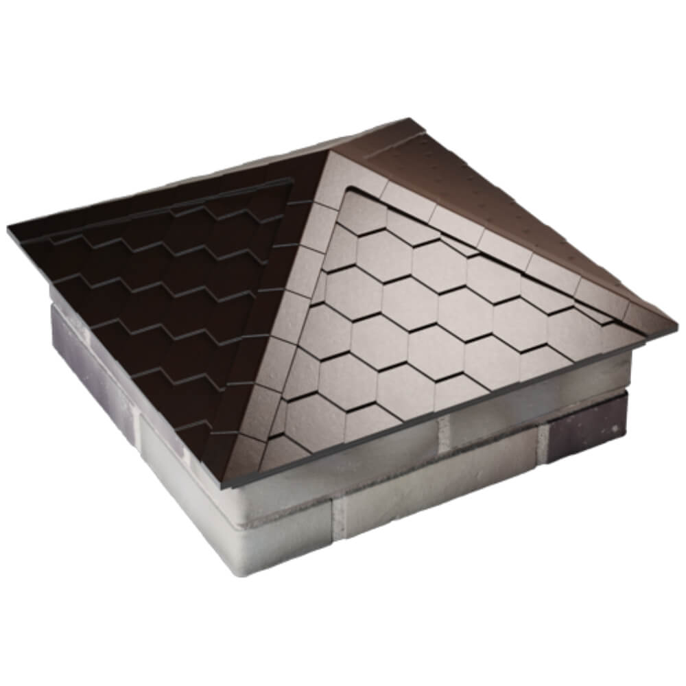 Колпак Zking Эверест Коричневый на столб 2х2 кирпича (535х535мм) Подольск фото