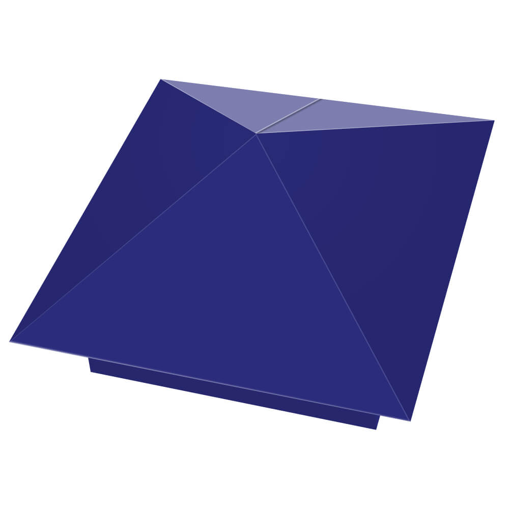 Колпак металлический 400х400мм RAL5002 Синий Ультрамарин заборный Подольск фото