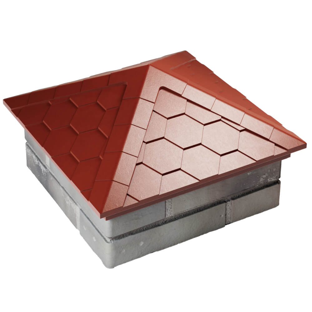 Колпак Zking Эверест Красный на столб 1.5х1.5 кирпича (390х390мм) в Подольске фото