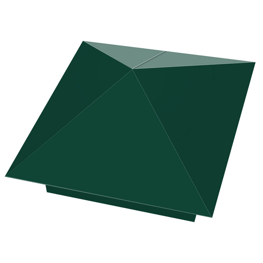 Колпак металлический 390х390мм RAL6005 Зеленый Мох заборный Подольск фото