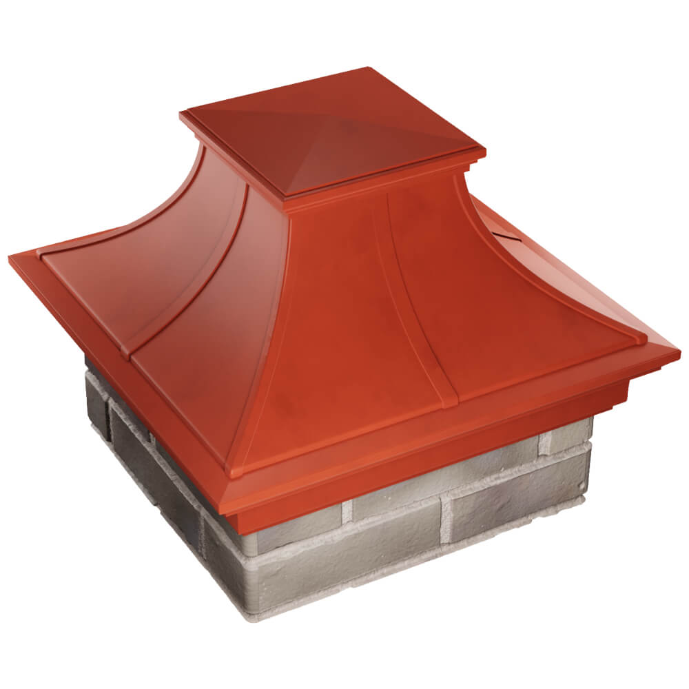 Колпак Zking Монблан Премиум Красный на столб 1.5х1.5 кирпича (385х385мм) в Подольске фото