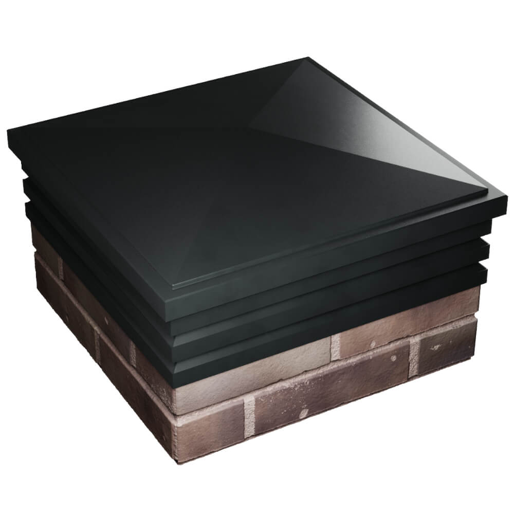 Колпак Zking Бона ХайТек Черный на столб 2х2 кирпича (513х513мм) в Подольске фото