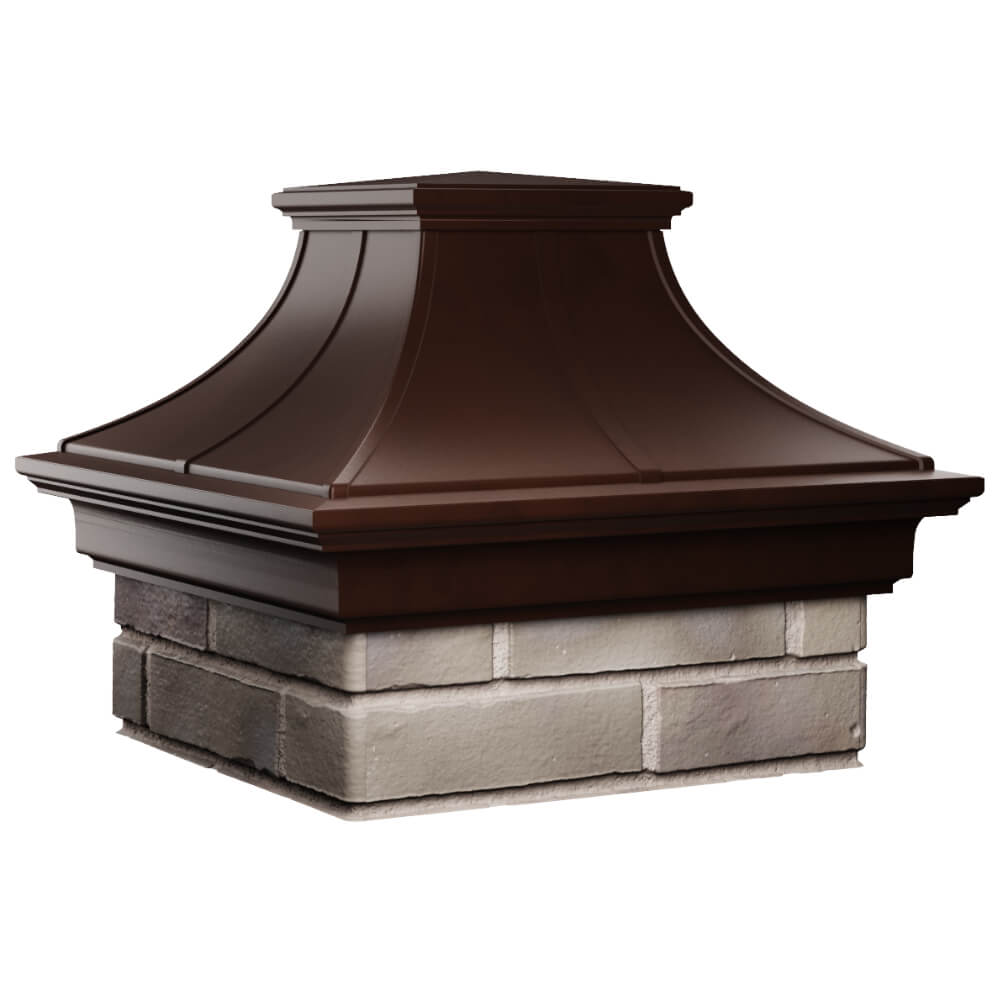 Колпак Zking Монблан Премиум Коричневый на столб 1.5х1.5 кирпича (385х385мм) в Подольске фото
