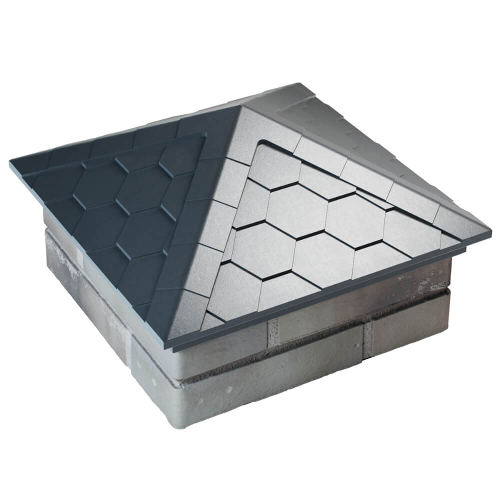 Колпак Zking Эверест Серый на столб 1.5х1.5 кирпича (390х390мм) в Подольске фото