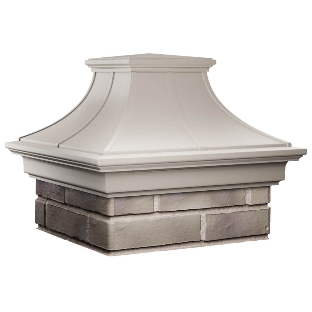 Колпак Zking Монблан Премиум Бежевый на столб 1.5х1.5 кирпича (385х385мм) в Подольске фото