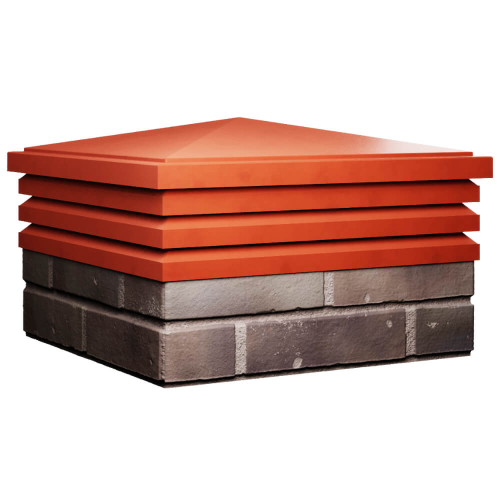 Колпак Zking Бона ХайТек Красный на столб 2х2 кирпича (513х513мм) в Подольске фото