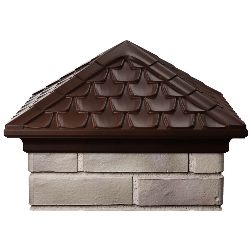 Колпак Zking Эльбрус Коричневый на столб 1.5х1.5 кирпича (385х385мм) Подольск фото