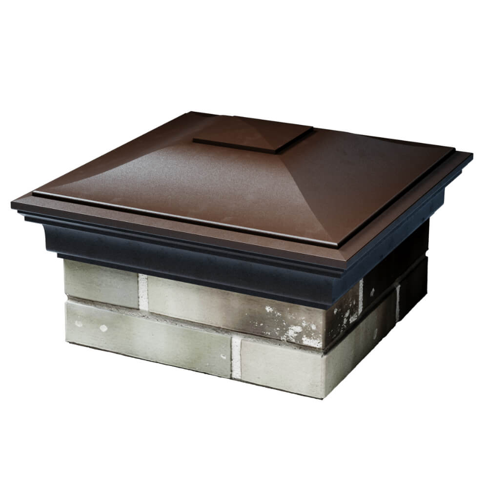 Колпак Zking Монблан Коричневый на столб 1.5х1.5 кирпича (385х385мм) в Подольске фото