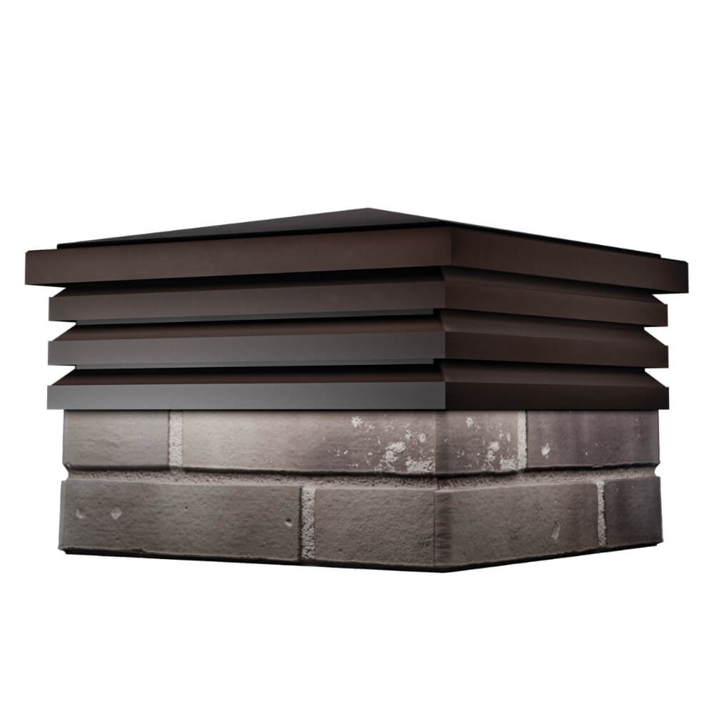 Колпак Zking Бона ХайТек Коричневый на столб 1.5х1.5 кирпича (385х385мм) в Подольске фото