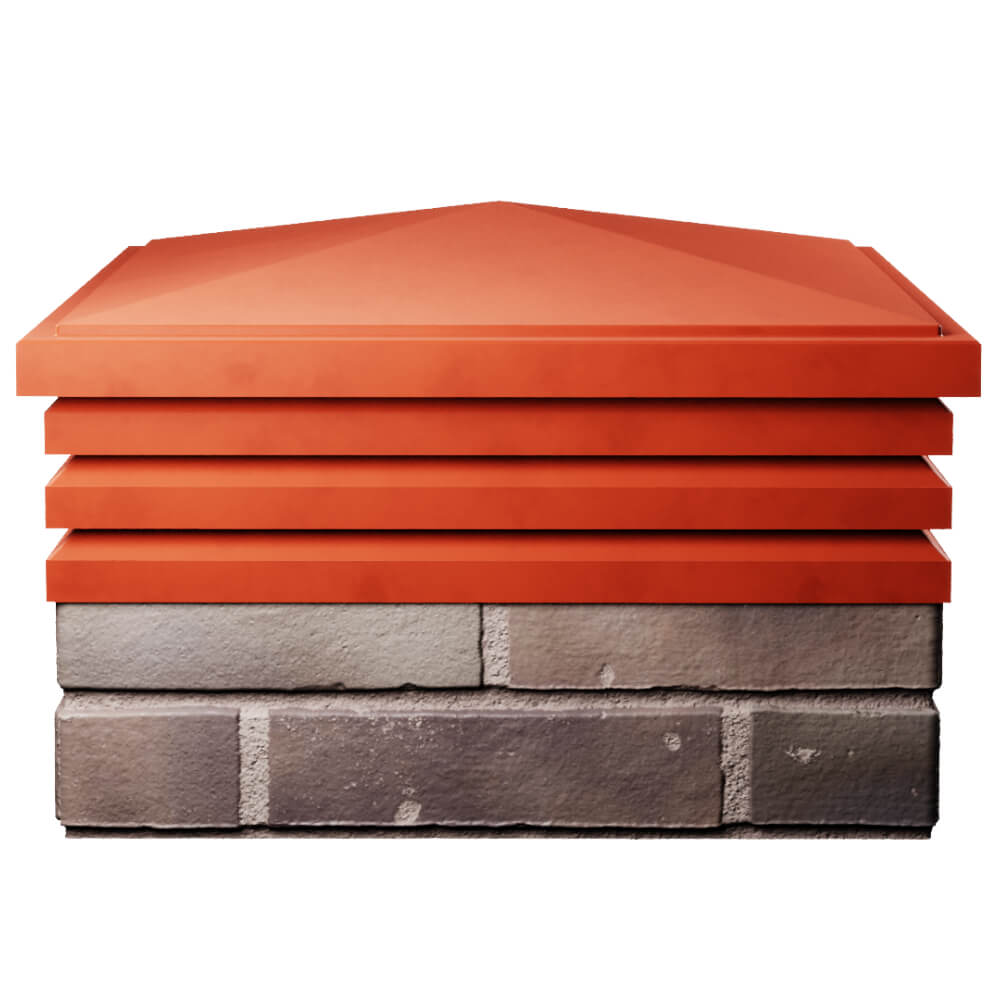 Колпак Zking Бона ХайТек Красный на столб 2х2 кирпича (513х513мм) Подольск фото