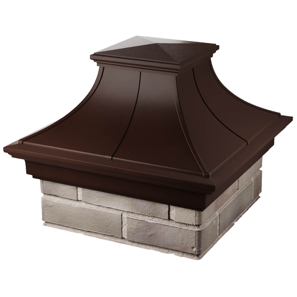 Колпак Zking Монблан Премиум Коричневый на столб 1.5х1.5 кирпича (385х385мм) в Подольске фото
