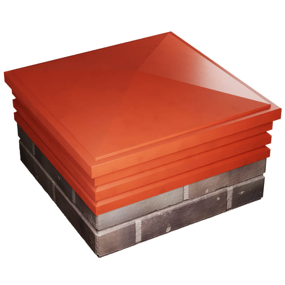 Колпак Zking Бона ХайТек Красный на столб 2х2 кирпича (513х513мм) в Подольске фото