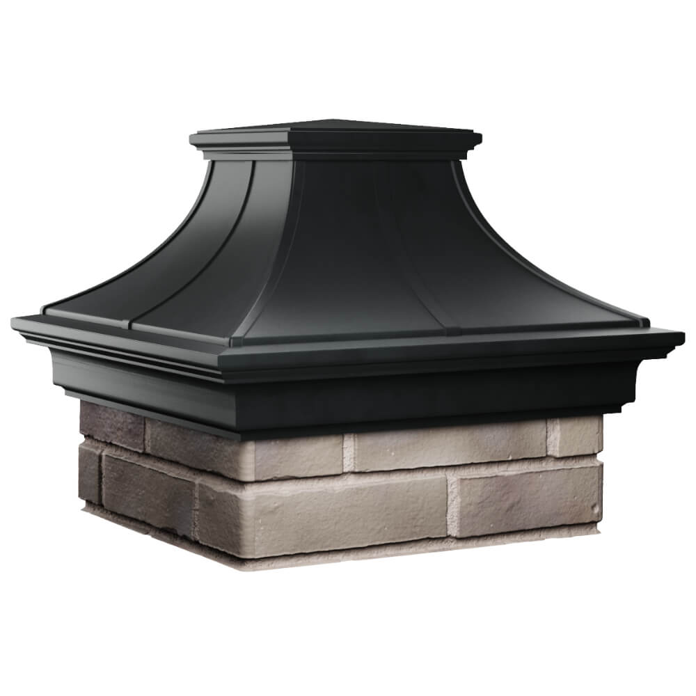 Колпак Zking Монблан Премиум Черный на столб 1.5х1.5 кирпича (385х385мм) в Подольске фото