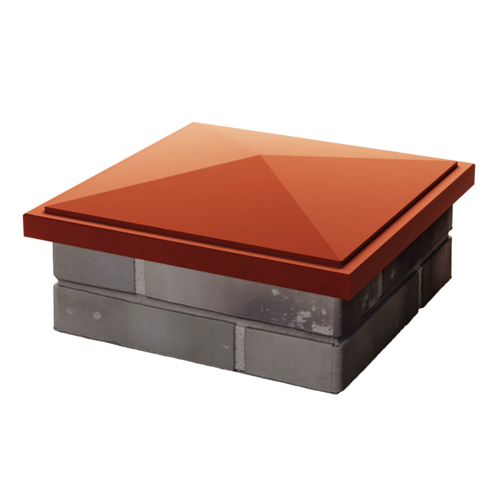 Колпак Zking БонаМоно Красный на столб 1.5х1.5 кирпича (385х385, 400х400мм) в Подольске фото