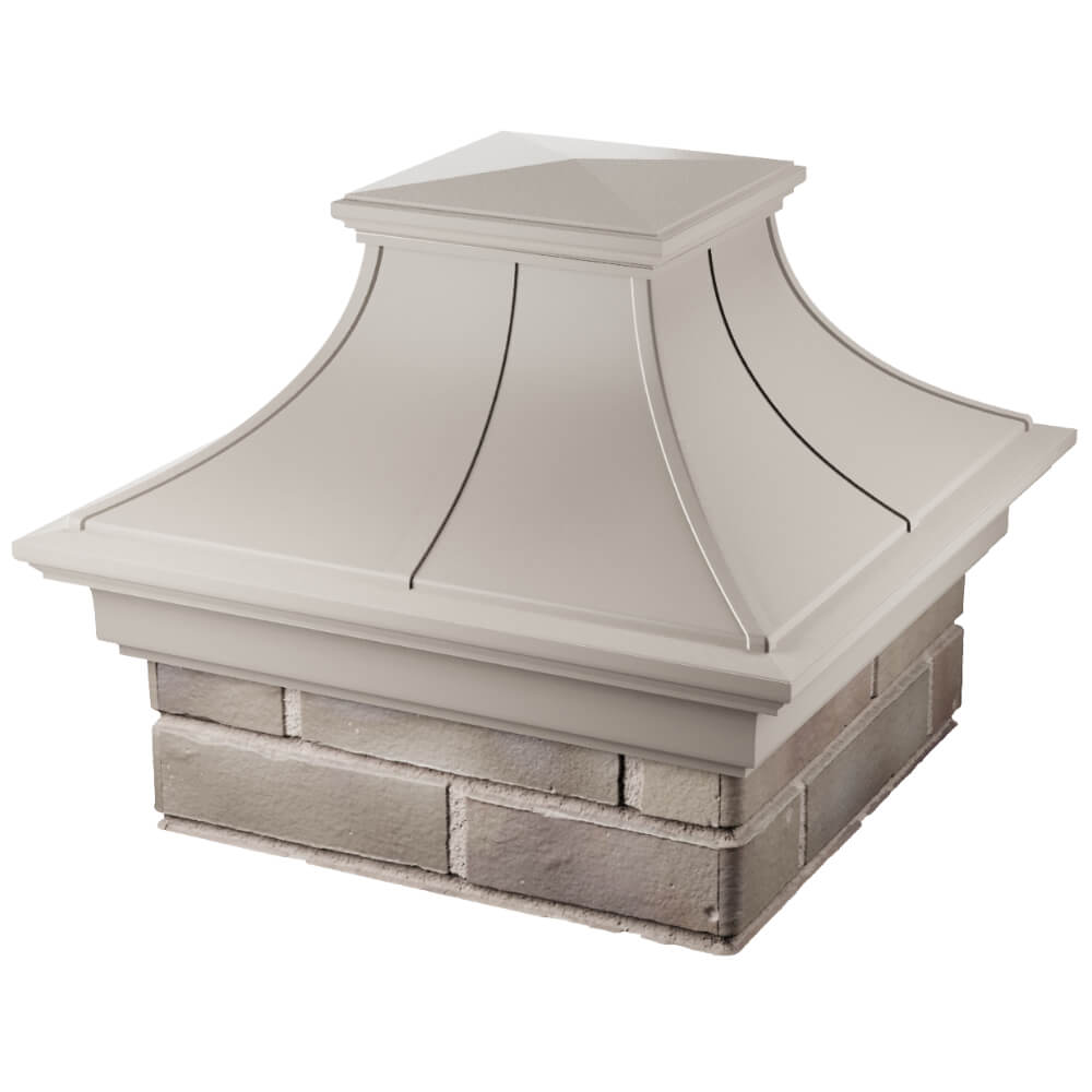 Колпак Zking Монблан Премиум Бежевый на столб 1.5х1.5 кирпича (385х385мм) в Подольске фото