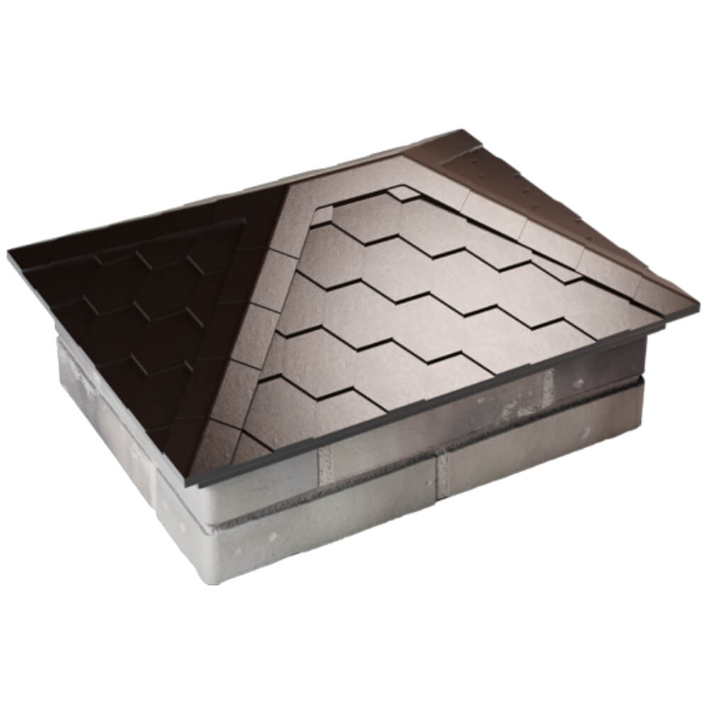 Колпак Zking Эверест Коричневый на столб 2х1.5 кирпича (520х390мм) Подольск фото