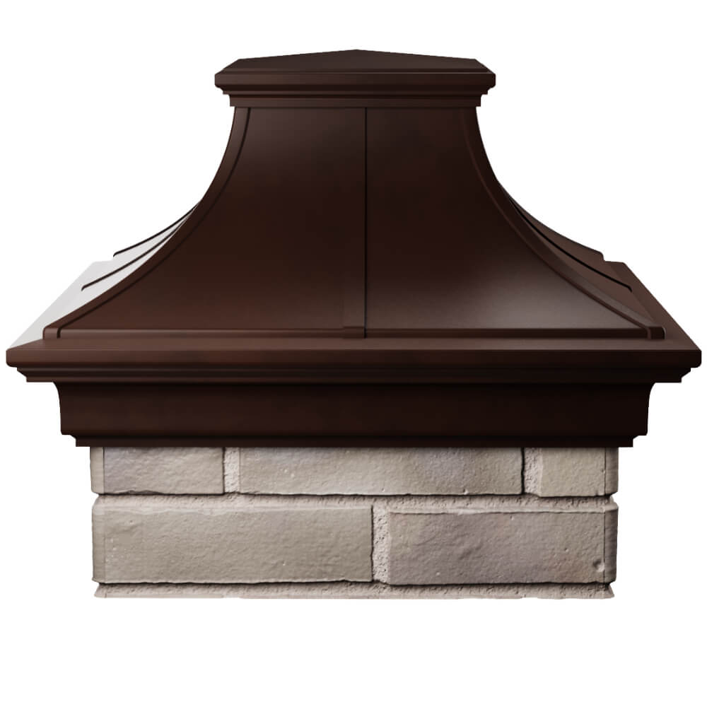 Колпак Zking Монблан Премиум Коричневый на столб 1.5х1.5 кирпича (385х385мм) Подольск фото