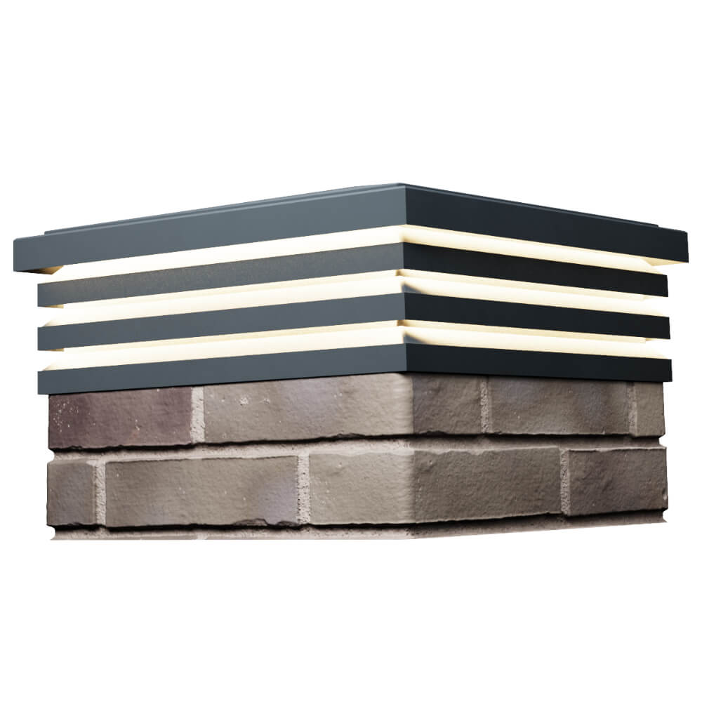 Колпак Zking Бона ХайТек Серый на столб 1.5х1.5 кирпича (385х385мм) с подсветкой в Подольске фото