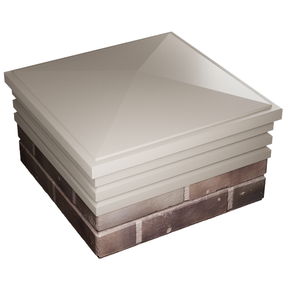 Колпак Zking Бона ХайТек Бежевый на столб 2х2 кирпича (513х513мм) в Подольске фото