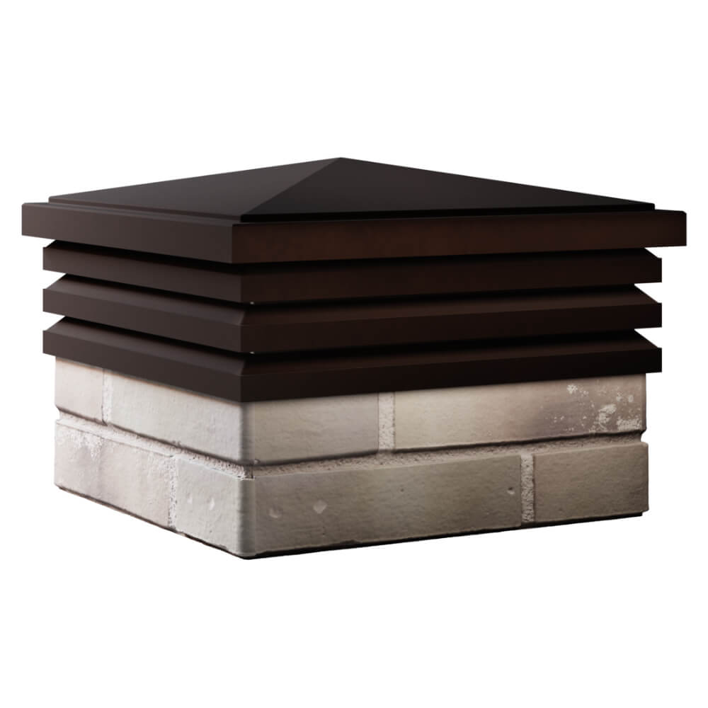 Колпак Zking Бона ХайТек Коричневый на столб 1.5х1.5 кирпича (385х385мм) в Подольске фото